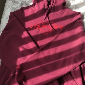 Burgundy diamond hoodie